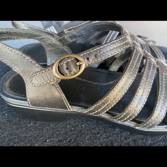 Dansko Drea Black Leather Sandals Ortho 40 - Picture 8 of 16